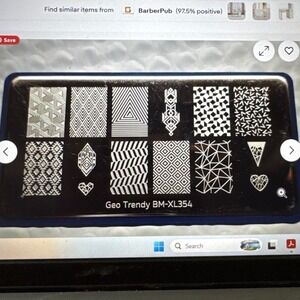 Bundle Monster Nail Stamping Plate OS Silver Good Geo Trendy BM-XL354 Geometric